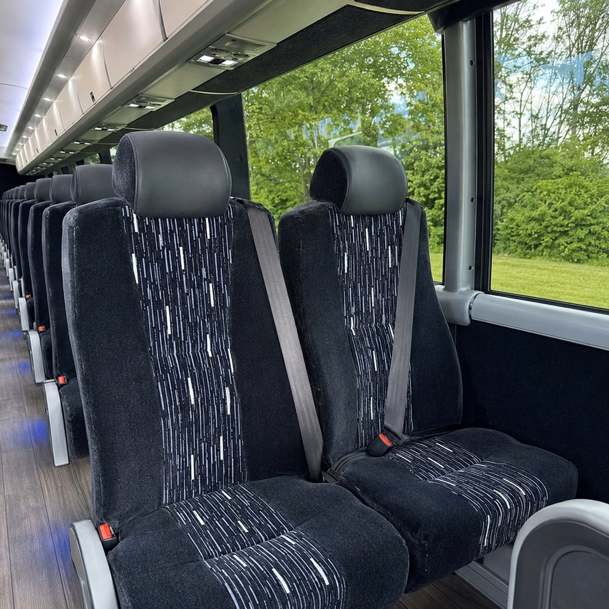 waltham charter bus rental interior